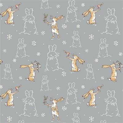 Guess How Much I Love You Flannel by Anita Jeram for Clothworks - Bunnies Gray - Y4823-5