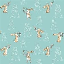 Guess How Much I Love You Flannel by Anita Jeram for Clothworks - Bunnies Teal - Y4823-104
