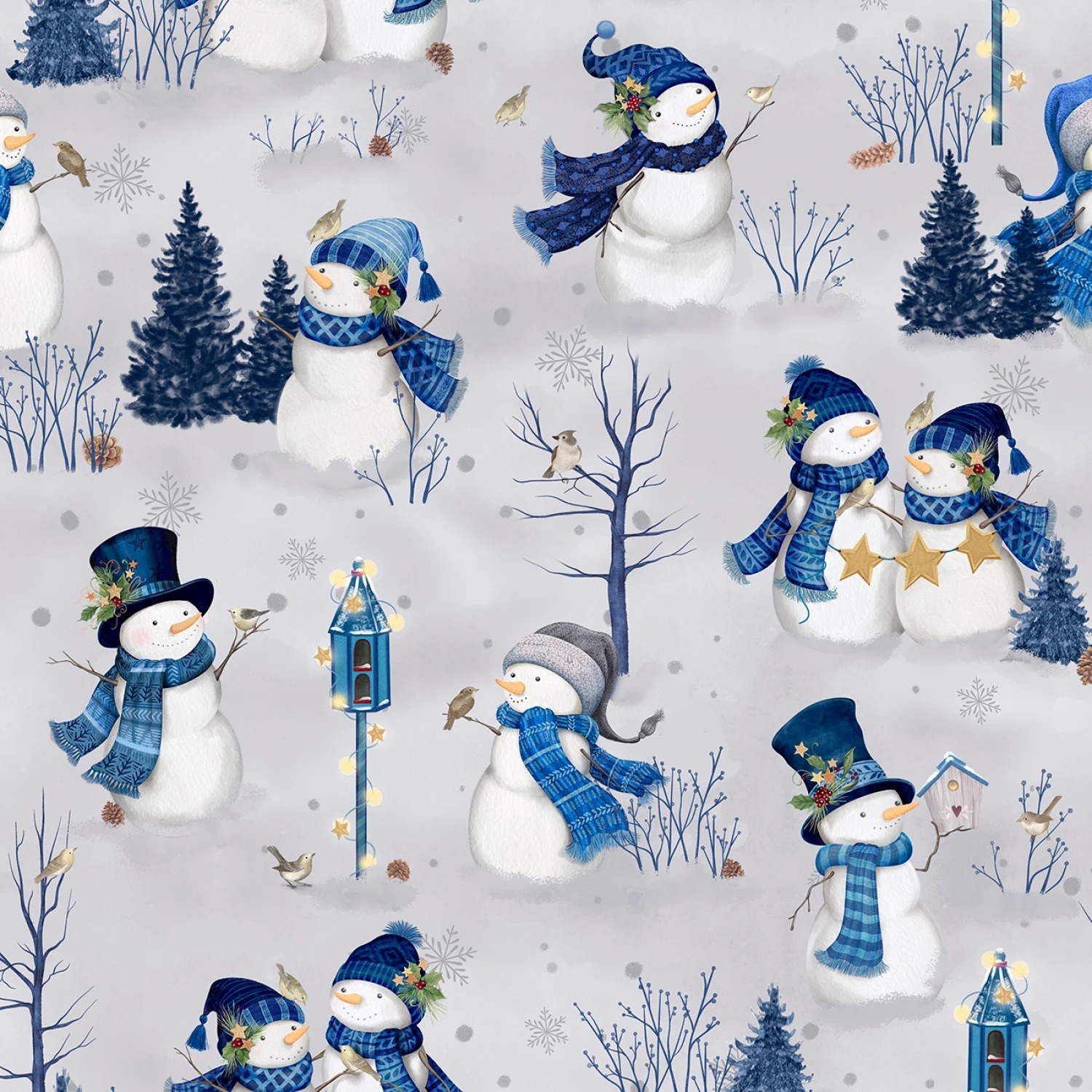 Let it Snow-Man by Danielle Leone for Wilmington - Scenic Gray - 27754-914