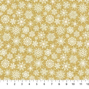 O'Christmas Tree by Deborah Edwards for Northcott - Gold Snowflakes - 28962M-52 