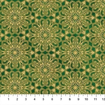 O'Christmas Tree by Deborah Edwards for Northcott - Green Medallions - 28959M-74 
