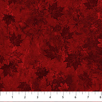Oh Canada 14 by Deborah Edwards for Northcott - Small Tonal Leaves Dk Red - 29018-26