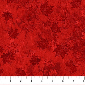 Oh Canada 14 by Deborah Edwards for Northcott - Small Tonal Leaves Lt Red - 29018-24