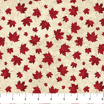 Oh Canada 14 by Deborah Edwards for Northcott - Two Tone Leaves Beige - 29020-12