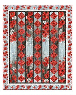Shadow Play Twin-Sized Quilt Kit Featuring Poppy Meadow from Northcott