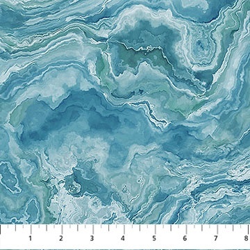 Smooth Sailing by Deborah Edwards for Northcott - Med Blue Wave - DP28912-44