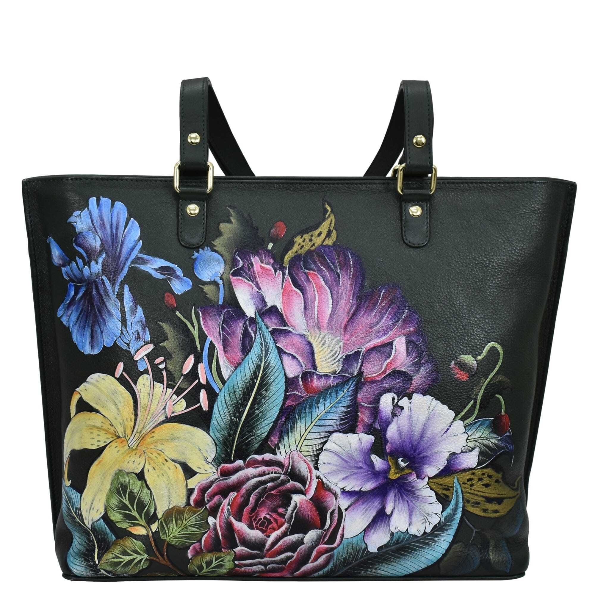 Anuschka #698 Large Zip Top Tote - Vintage Floral