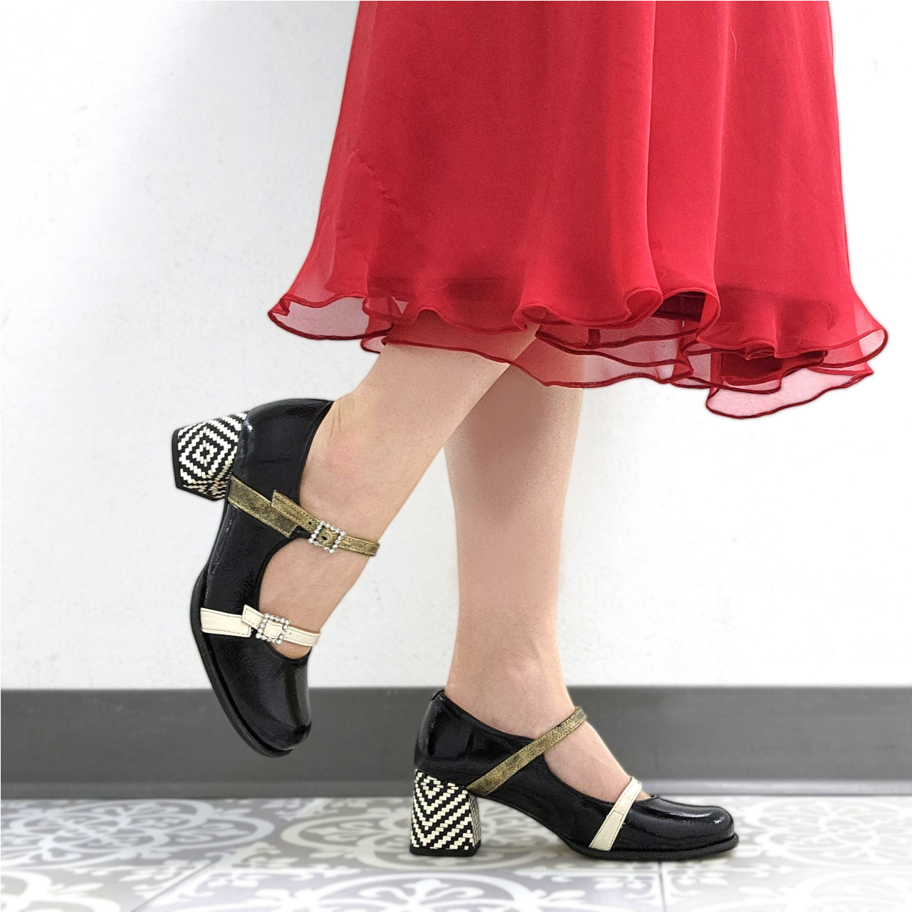 Nemonic Women's 2421 - Juliet Negro/ Cotton Chanel
