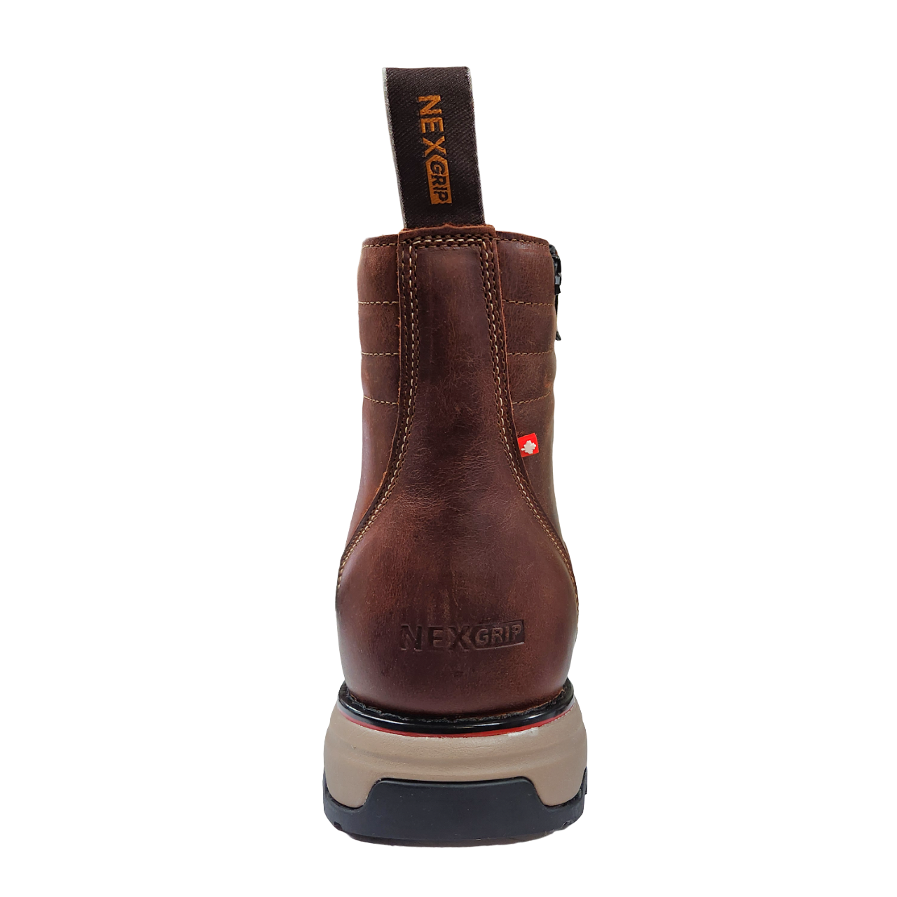 mmm21　38 NexGrip Men's Ice Whiskey Premium Leather WP 4E Wide Width - Hazelnut