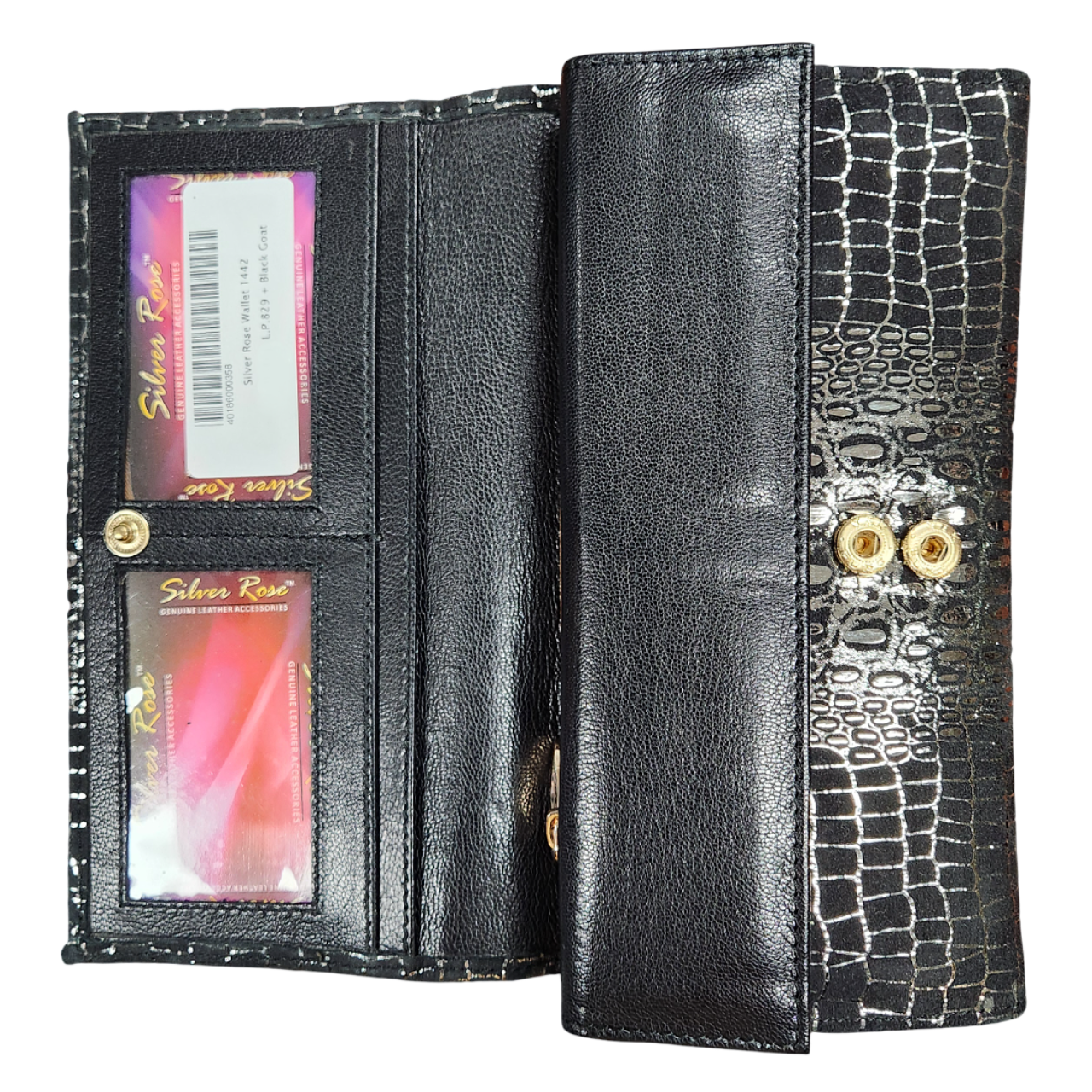 Silver Rose 1442 Wallet - L.P.829 + Black Goat - 40186000358