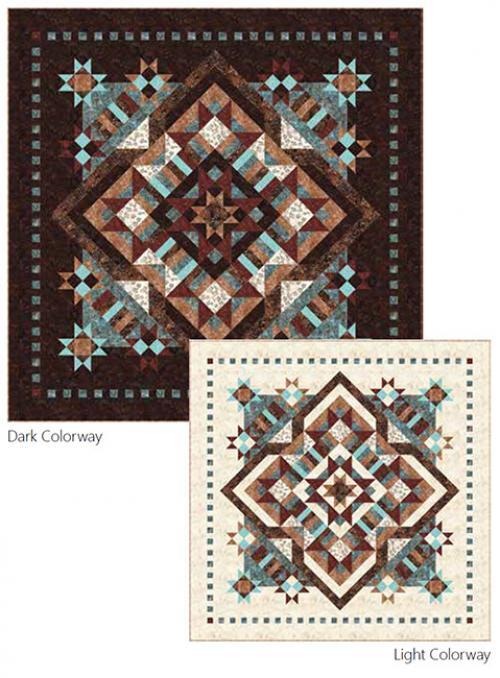 Glorious Bom Quilt Kit 53 x 53 Dark Colorway Background