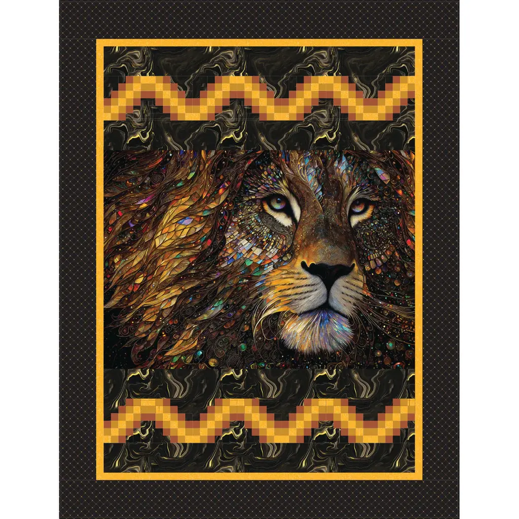 Lion Aurora Lights Quilt Kit for Gilded collection 54 x 70 inches finished