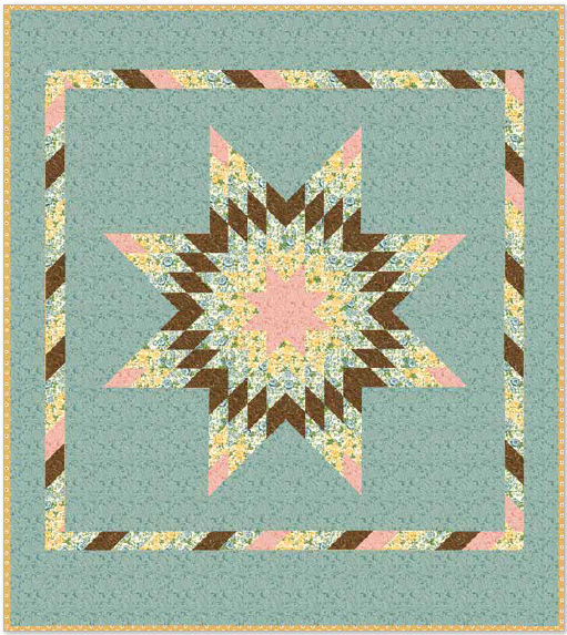 Plains & Pine Patchwork Lone Star Quilt Kit - Size 66 x 72 Finished