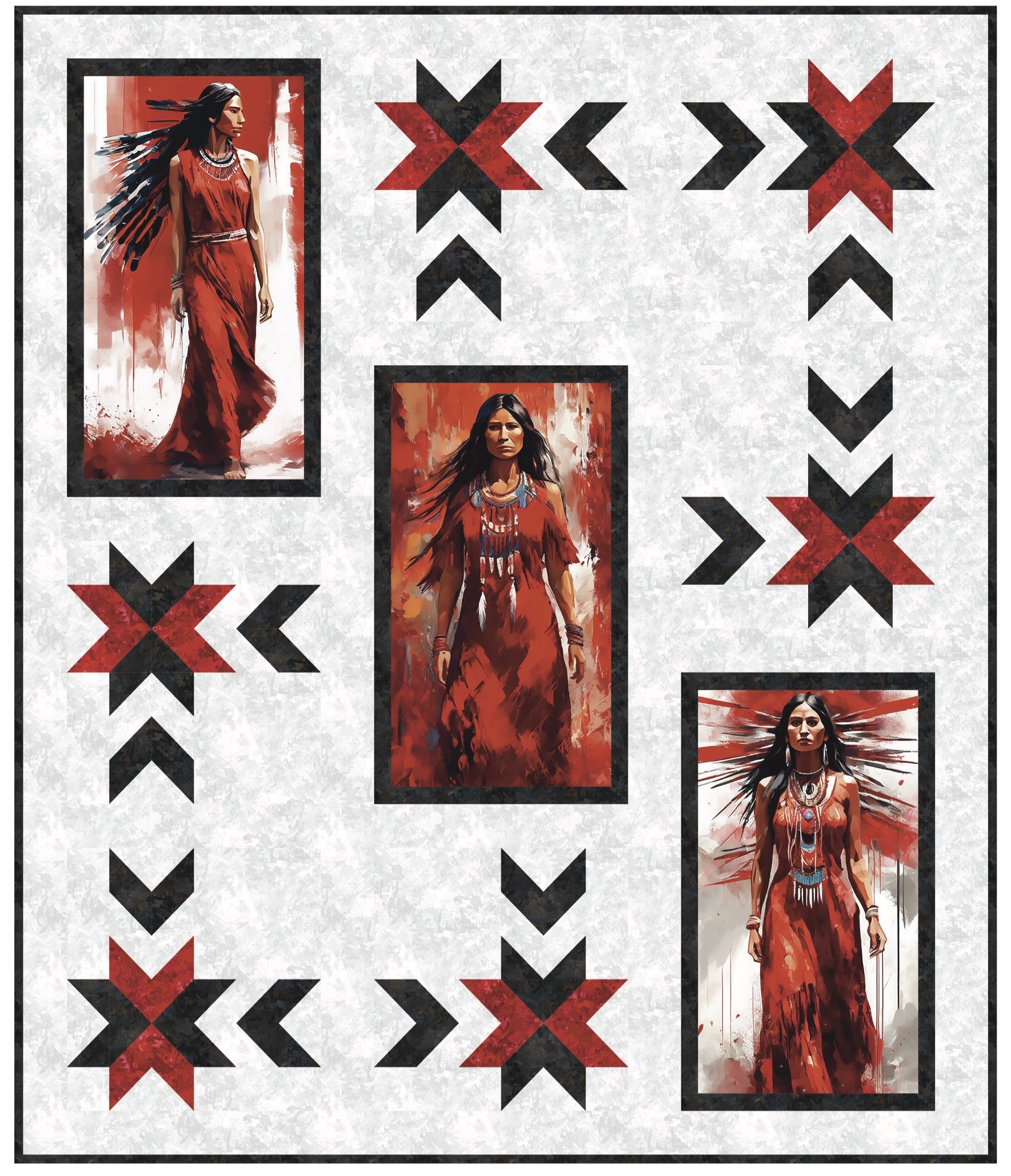 Sacred Sisters Quilt Kit - 100% Cotton Digital print - Finished Size 55 x 65