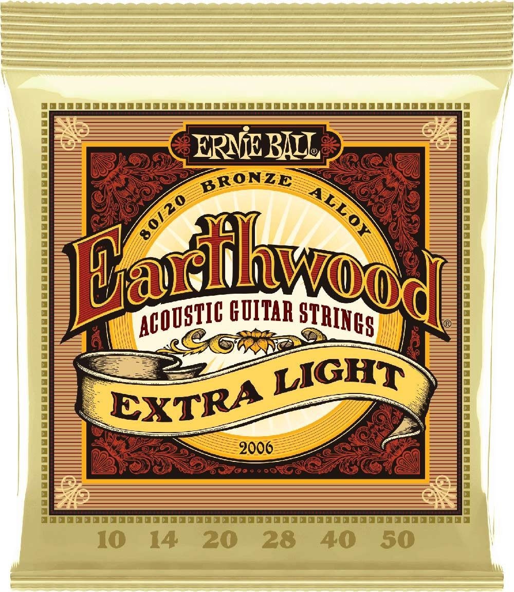 Ernie Ball Earthwood Extra Light - Acoustic Guitar Strings 80/20 Bronze 10-50