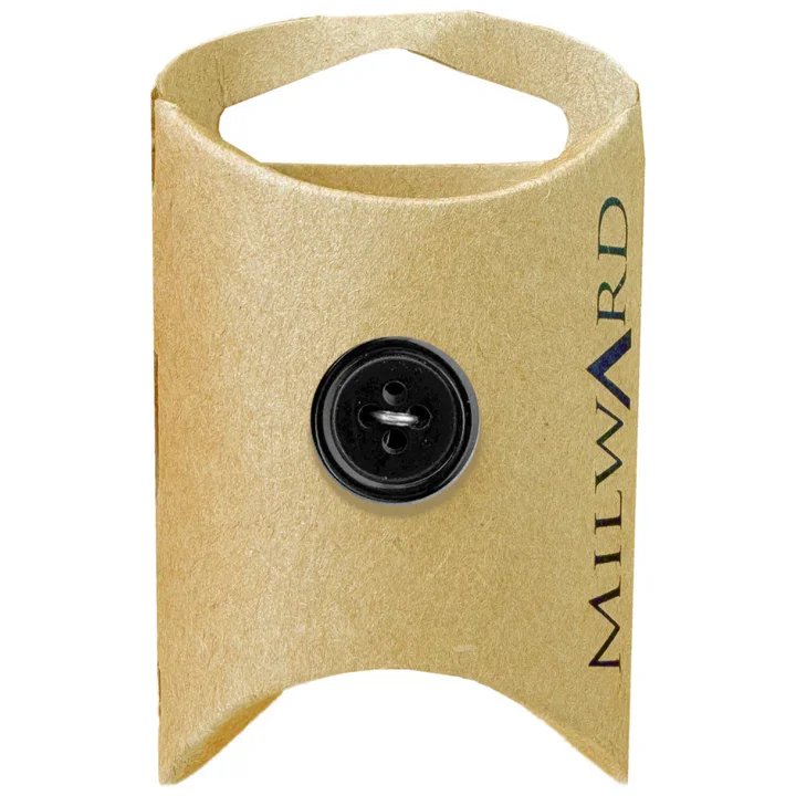 Black Polyester 4-Hole Simple Button