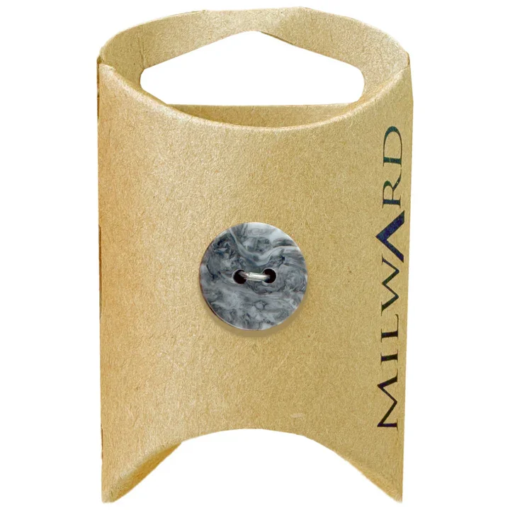 Black Polyester 2-Hole Marble Button