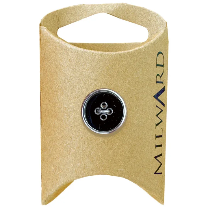 Black Zinc Alloy 4-Hole Silver Rim Button