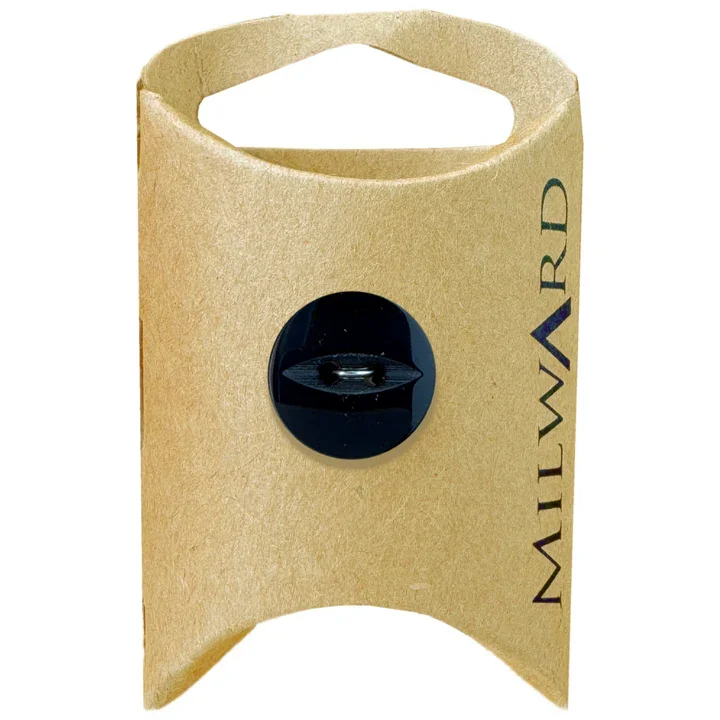 Black Polyester 2-Hole Fisheye Button