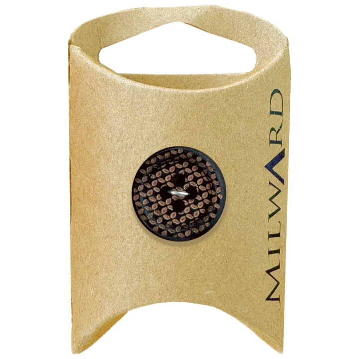 Black Acrylic 4-Hole Weave Pattern Button