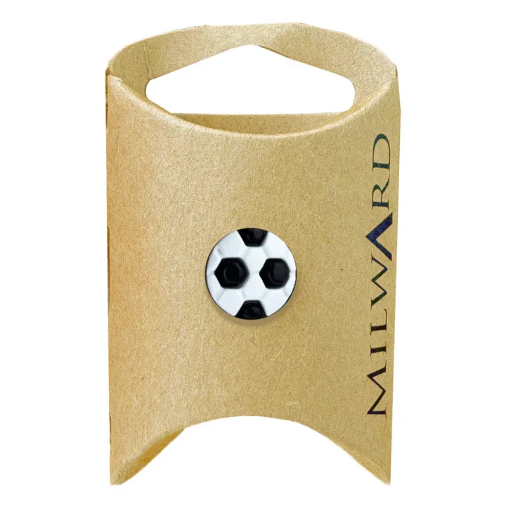 Black and White Nylon Shank Soccer Ball Button