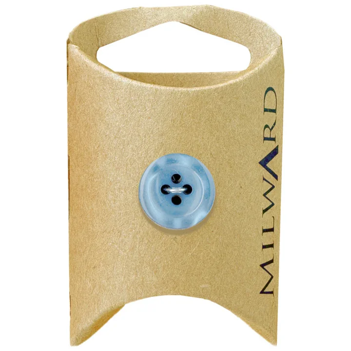 Blue Polyester 4-Hole Shiny Button