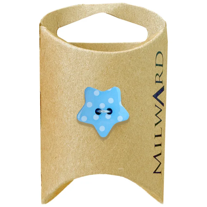 Blue Nylon 2-Hole Star Dot Button