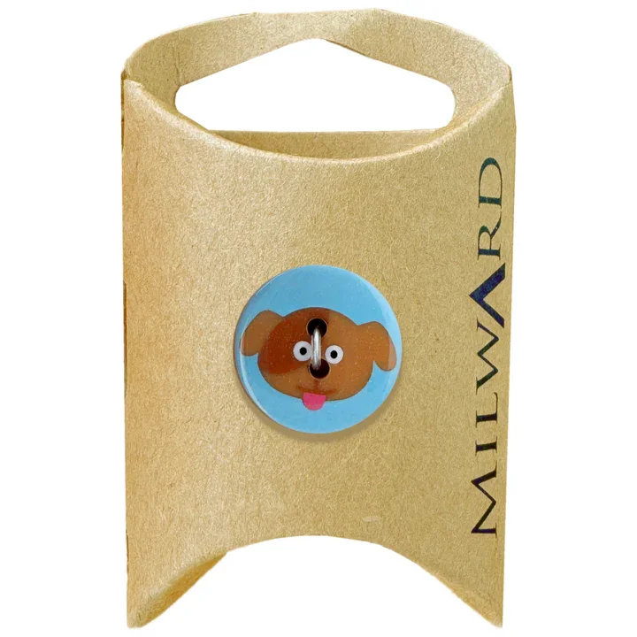 Blue Polyester 2-Hole Puppy Button