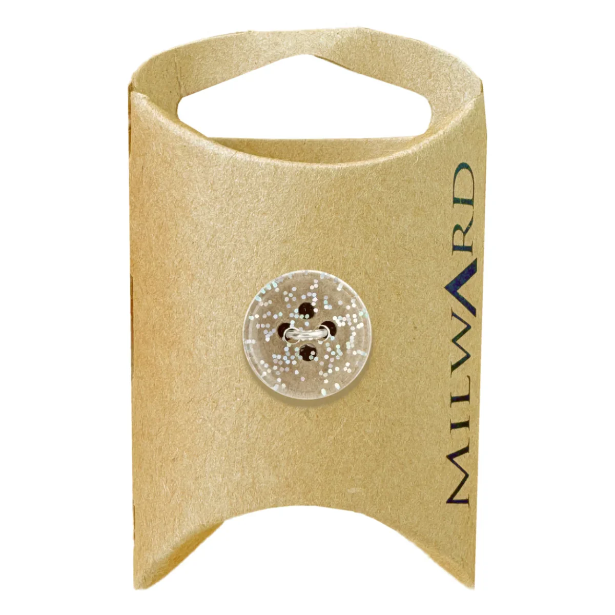 Silver Nylon 2-Hole Glitter Button