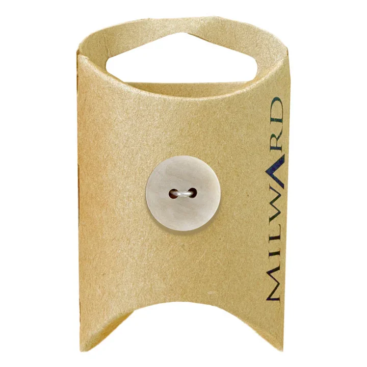 Cream Polyester 2-Hole Fashion Button