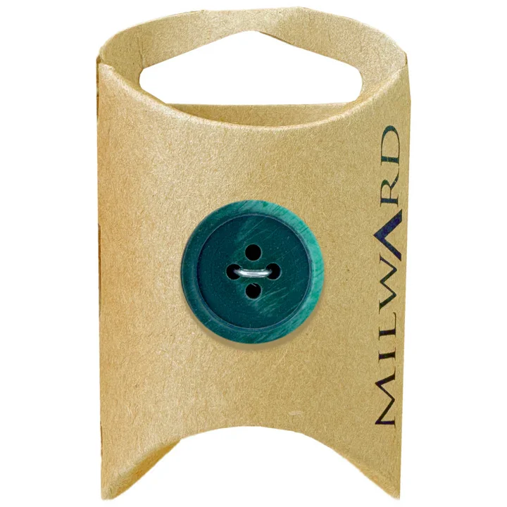 Emerald Polyester 4-Hole Marble Rim Button