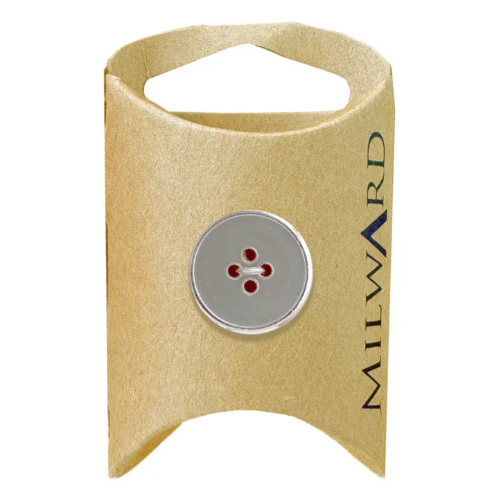 Grey Zinc Alloy 4-Hole Silver Rim Button