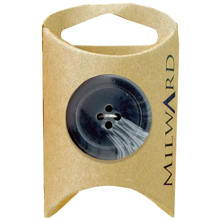 Grey Polyester 4-Hole Marble Edge Button