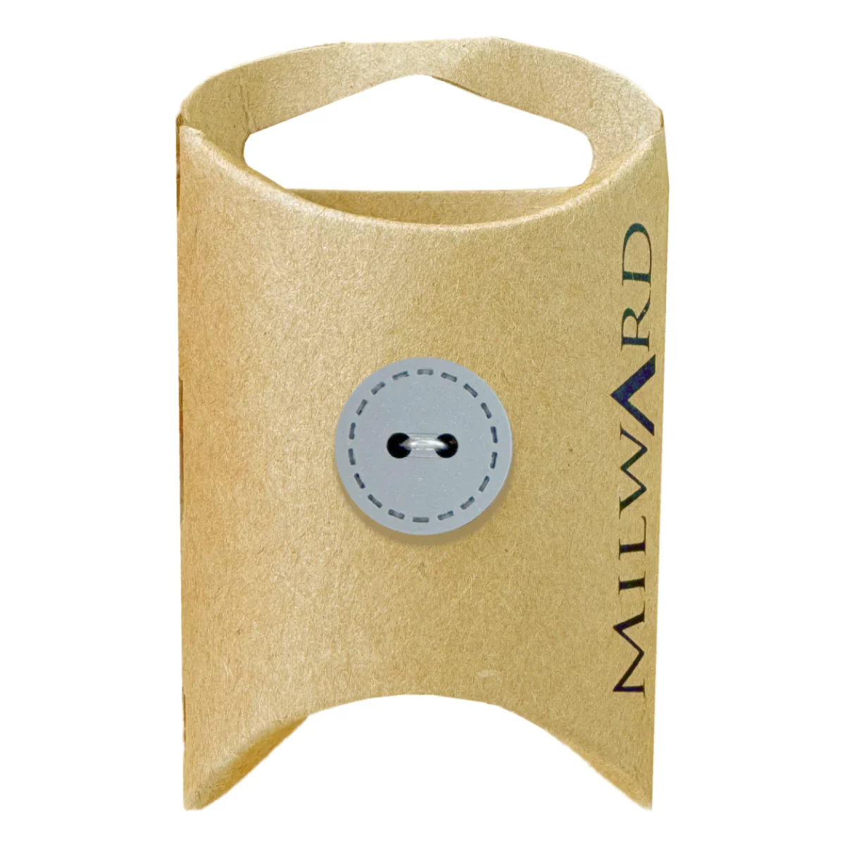 Grey Silver Polyester 2-Hole Stitch Edge Button