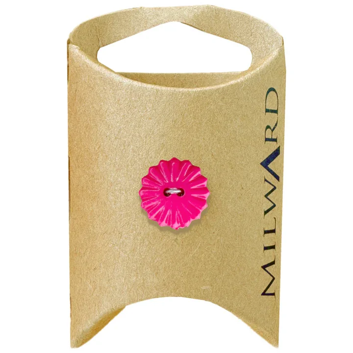Hot Pink Polyester 2-Hole Daisy Button