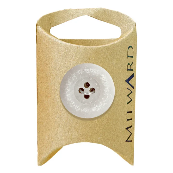 Light Grey Polyester 4-Hole Distressed Button
