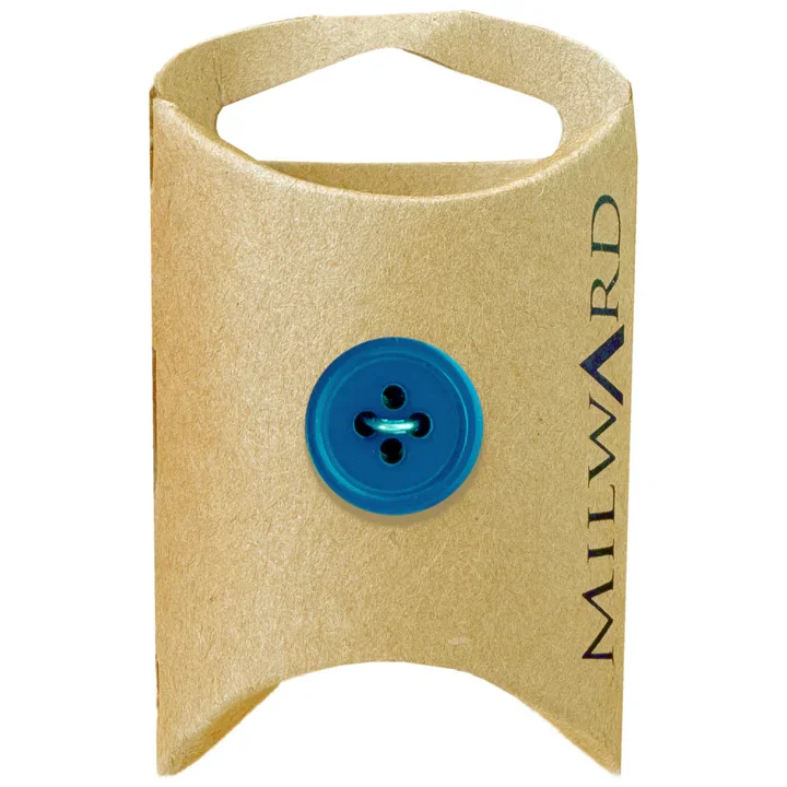 Mid-Blue Polyester 4-Hole Round Button