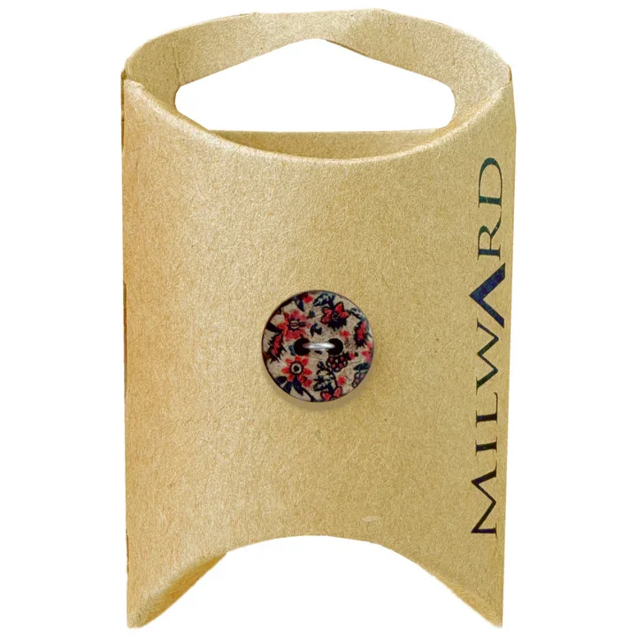 Natural Coconut 2-Hole Floral Button