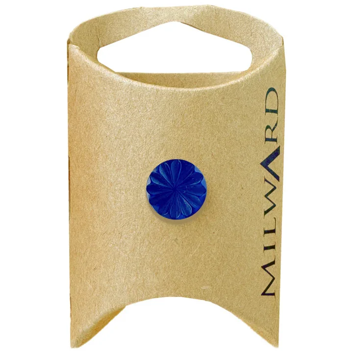Navy Polyester Shank Flower Cut Button