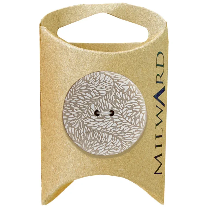 Offwhite/Beige Polyester 2-Hole Whimsy Button