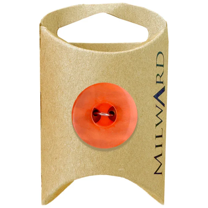 Orange Polyester 2-Hole Pearlised Button
