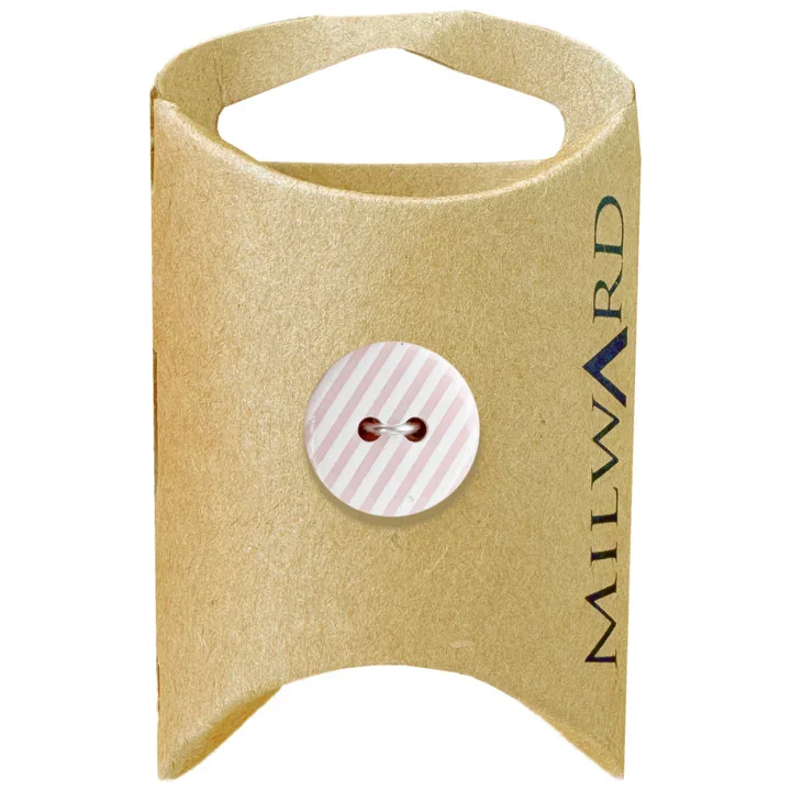 Pink Polyester 2-Hole Striped Button