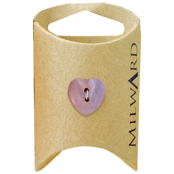 Pink Shell 2-Hole Heart Button
