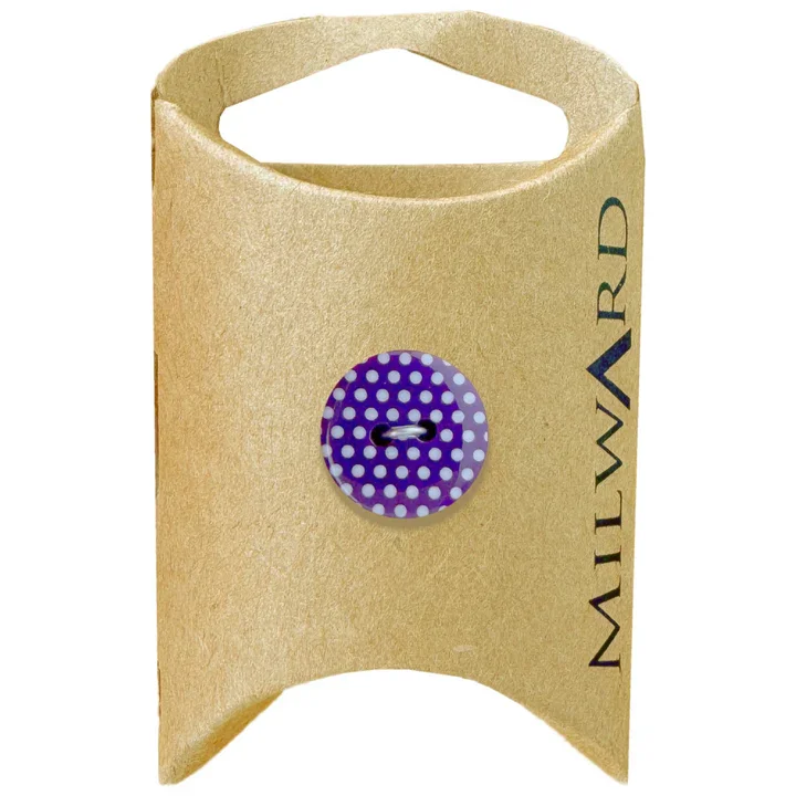 Purple Nylon 2-Hole Polka Dot Button