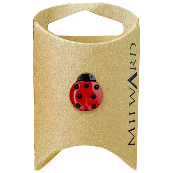 Red Nylon Shank Lady Bug Button