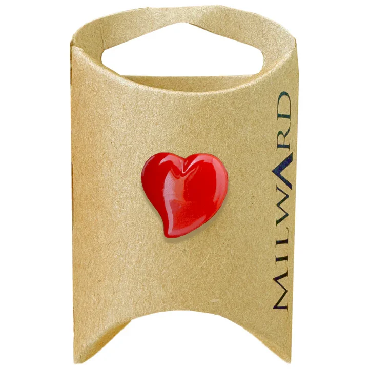 Red Nylon Shank Heart Button