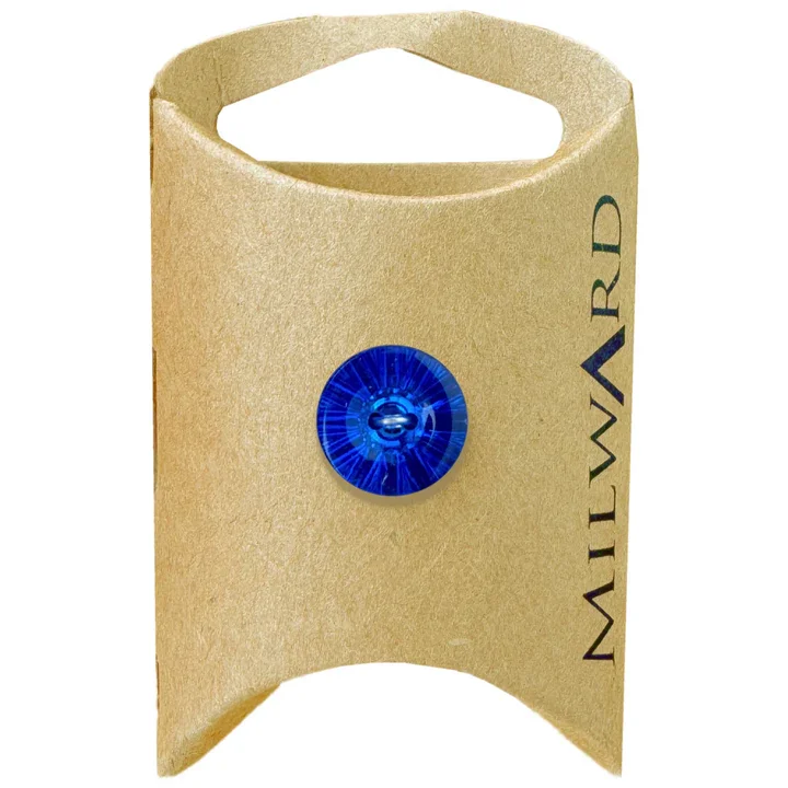 Royal Blue Acrylic Shank Crystal Flat Button