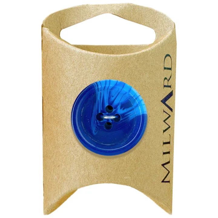 Blue Nylon 4-Hole Swirly Edge Button
