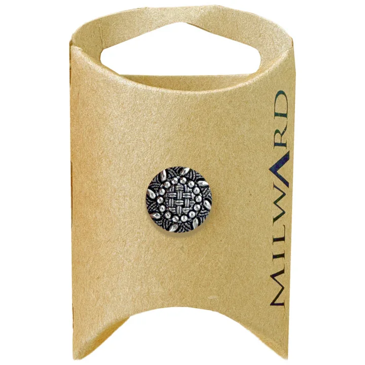 Silver Metal Shank Weave Button