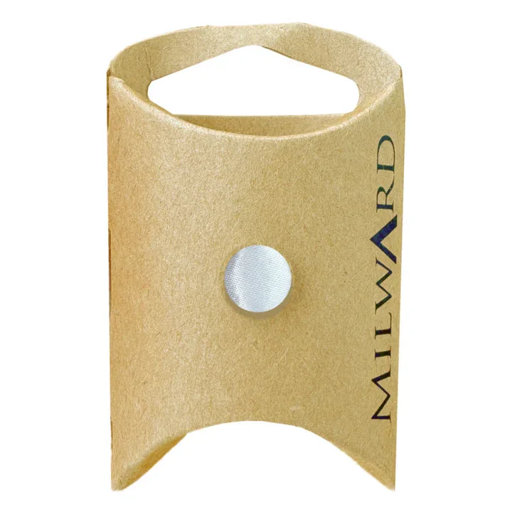 White Nylon Shank Satin Covered Button